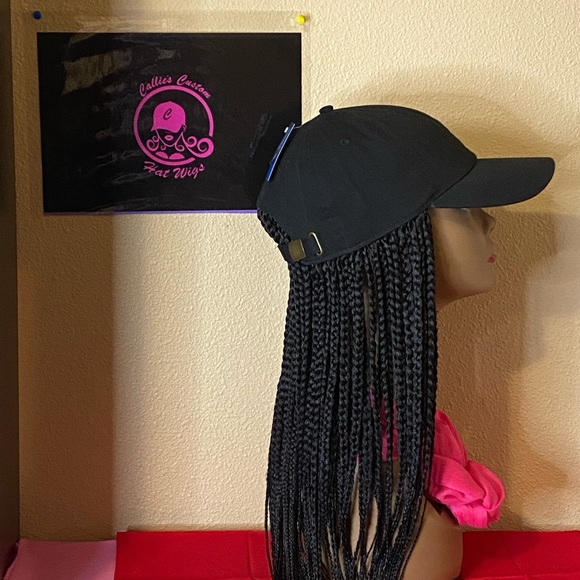 New black adjustable hat small box braids - Picture 8 of 8